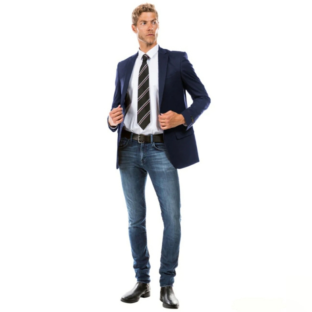 Zegarie Men's Suit Separates Navy Solid Dinner Jacket NWOT